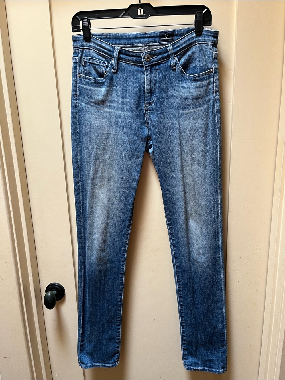 AG Adriano Goldschmied Straight Leg Faded Blue Jeans